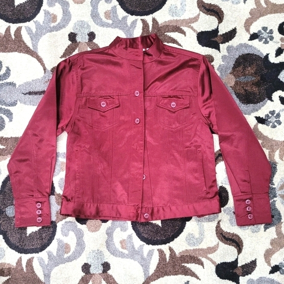 Bill Blass Maroon Sz M Jacket w/pockets - Picture 15 of 15